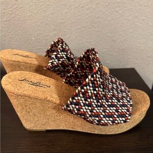 Lucky Brand Marilynn Cork Platform Sandals Comfort Stretch Women's Size 8M